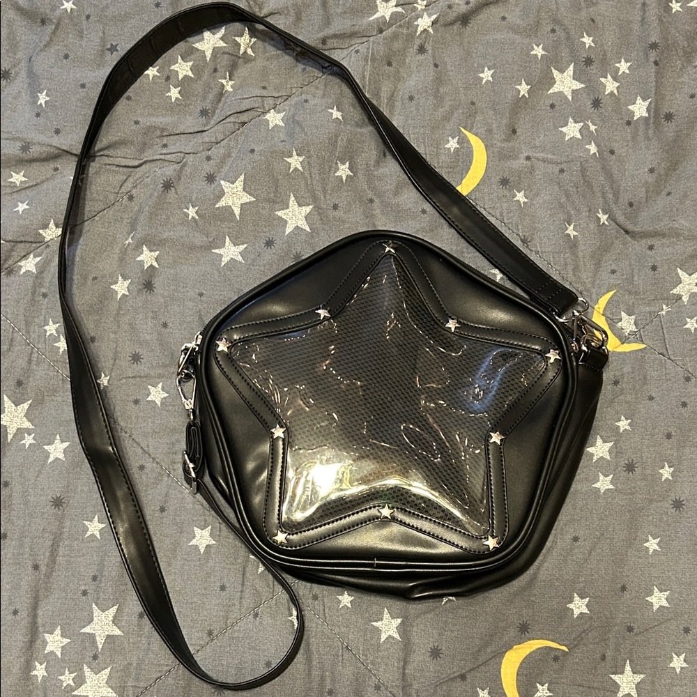 Chic Black Star Crossbody Bag